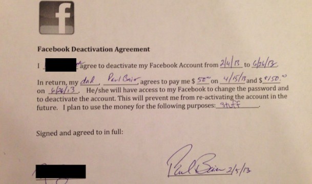 Father Offers Daughter $200 To Quit Facebook