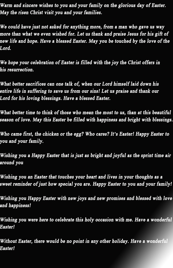 Easter Wishes and Greeting Text Messages