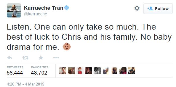 Karrueche tweet to Chris Brown